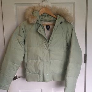 GAP Down Puffer with Fur Collar; S